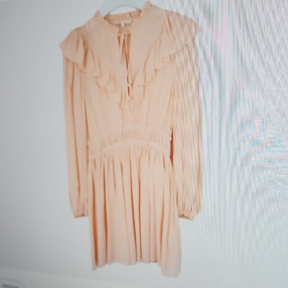 Maje Elegant Peach Long Sleeve Dress - Picture 1 of 6